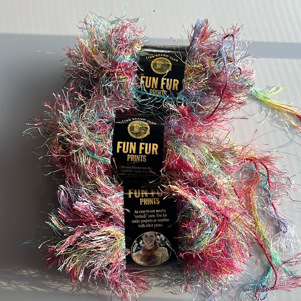 Lion Brand Yarn. Lot of 3 skeins of fun fur. New.